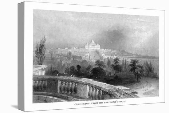 District of Columbia, Washington, View of the Capitol from the White House-Lantern Press-Stretched Canvas