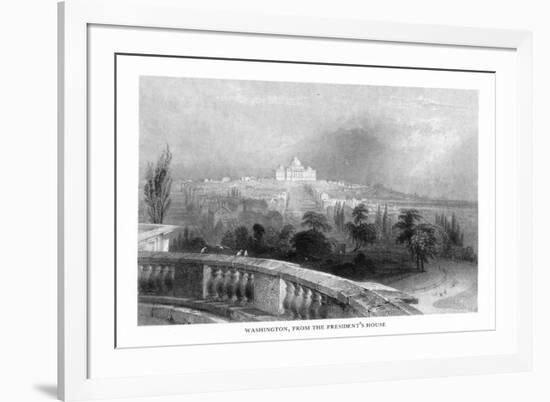 District of Columbia, Washington, View of the Capitol from the White House-Lantern Press-Framed Art Print