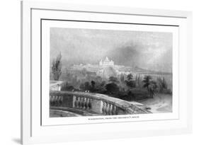 District of Columbia, Washington, View of the Capitol from the White House-Lantern Press-Framed Art Print