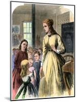 District Teacher in a One-Room School, Mid-1800s-null-Mounted Giclee Print