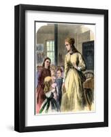 District Teacher in a One-Room School, Mid-1800s-null-Framed Premium Giclee Print