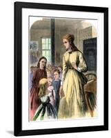 District Teacher in a One-Room School, Mid-1800s-null-Framed Giclee Print