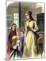 District Teacher in a One-Room School, Mid-1800s-null-Mounted Giclee Print