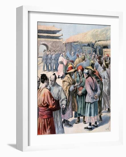 Disturbances in Seoul, Korea, 1894-Frederic Lix-Framed Giclee Print