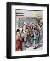 Disturbances in Seoul, Korea, 1894-Frederic Lix-Framed Giclee Print