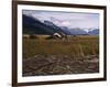 Disused Trapper's Hut and the Grassland, Forest and Glacier of Fort Richardson Park, Alaska, USA-Jeremy Bright-Framed Photographic Print