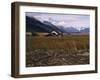 Disused Trapper's Hut and the Grassland, Forest and Glacier of Fort Richardson Park, Alaska, USA-Jeremy Bright-Framed Photographic Print