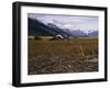 Disused Trapper's Hut and the Grassland, Forest and Glacier of Fort Richardson Park, Alaska, USA-Jeremy Bright-Framed Photographic Print