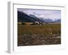 Disused Trapper's Hut and the Grassland, Forest and Glacier of Fort Richardson Park, Alaska, USA-Jeremy Bright-Framed Photographic Print