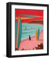 Ditch Plains Surf-Carol Saxe-Framed Art Print