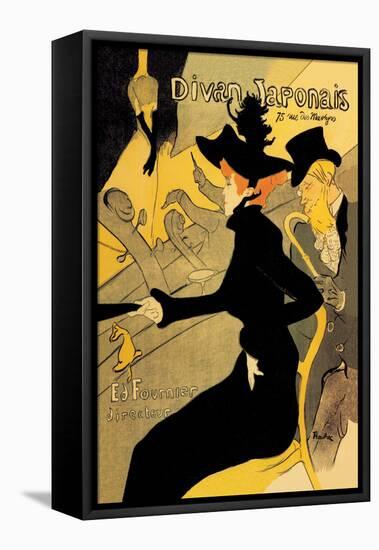 Divan Japonais-Henri de Toulouse-Lautrec-Framed Stretched Canvas