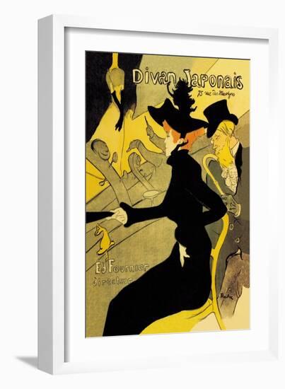 Divan Japonais-Henri de Toulouse-Lautrec-Framed Art Print