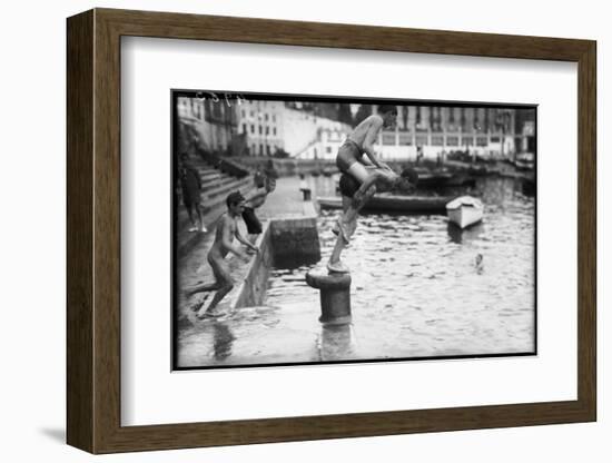Dive Bombing in Biarritz-null-Framed Photographic Print