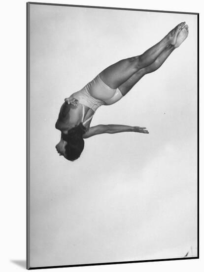 Diver Ann Ross Performing Dive-Gordon Coster-Mounted Photographic Print