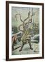 Diver Attacked by an Octopus-French School-Framed Giclee Print