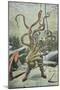 Diver Attacked by an Octopus-French School-Mounted Giclee Print