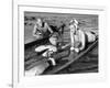 Diver Bringing Up Lobster for Beach Party-Peter Stackpole-Framed Premium Photographic Print