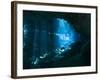 Diver Enters the Cavern System N the Riviera Maya Area of Mexico-Stocktrek Images-Framed Photographic Print