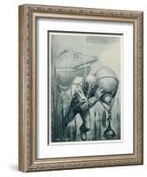 Diver from a "Simon Lake" Submarine Placing a Mine in Channels Used by Enemy Ship 2 of 2-Neal Truslow-Framed Art Print