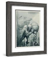 Diver from a "Simon Lake" Submarine Placing a Mine in Channels Used by Enemy Ship 2 of 2-Neal Truslow-Framed Art Print