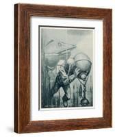 Diver from a "Simon Lake" Submarine Placing a Mine in Channels Used by Enemy Ship 2 of 2-Neal Truslow-Framed Art Print