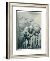Diver from a "Simon Lake" Submarine Placing a Mine in Channels Used by Enemy Ship 2 of 2-Neal Truslow-Framed Art Print