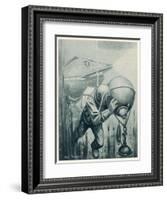 Diver from a "Simon Lake" Submarine Placing a Mine in Channels Used by Enemy Ship 2 of 2-Neal Truslow-Framed Art Print