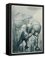 Diver from a "Simon Lake" Submarine Placing a Mine in Channels Used by Enemy Ship 2 of 2-Neal Truslow-Framed Stretched Canvas