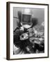 Diver Meddling Around with a Blowfish in Hartley's Underwater Movie in Bermuda-Peter Stackpole-Framed Photographic Print