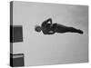 Diver Pat McCormick in Mid Dive at 1952 Olympics-Ralph Crane-Stretched Canvas