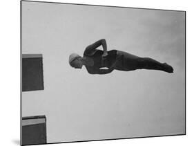 Diver Pat McCormick in Mid Dive at 1952 Olympics-Ralph Crane-Mounted Premium Photographic Print