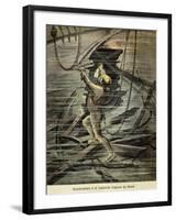 Diver Searching for Shipwrecks in the Depths of Le Havre-null-Framed Giclee Print