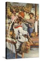 Diver with Sponges, Tarpon Springs, Florida-null-Stretched Canvas