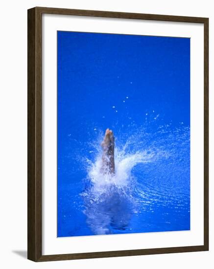 Divers Feet at Monment of Imapct into the Water, Athens, Greece-Paul Sutton-Framed Photographic Print