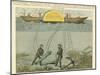 Divers Salvaging Guns from the Seabed, C1855-null-Mounted Giclee Print