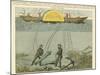 Divers Salvaging Guns from the Seabed, C1855-null-Mounted Giclee Print