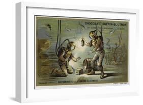 Divers Working by Electric Light-null-Framed Giclee Print