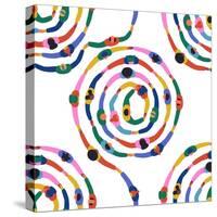 Diverse People round Circle Seamless Pattern-cienpies-Stretched Canvas