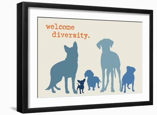 Diversity - Blue Version-Dog is Good-Framed Art Print