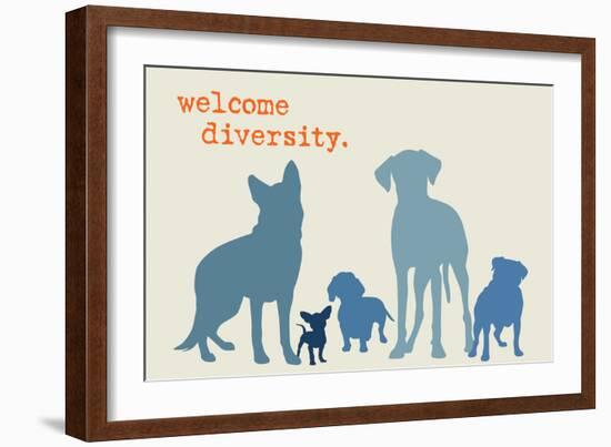 Diversity - Blue Version-Dog is Good-Framed Art Print