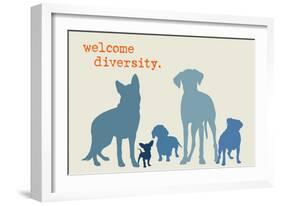 Diversity - Blue Version-Dog is Good-Framed Art Print