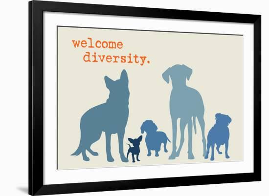 Diversity - Blue Version-Dog is Good-Framed Art Print