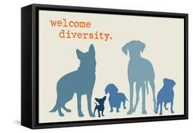 Diversity - Blue Version-Dog is Good-Framed Stretched Canvas