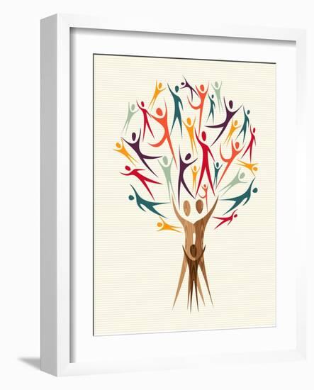 Diversity People Tree-cienpies-Framed Art Print