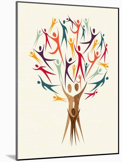 Diversity People Tree-cienpies-Mounted Art Print