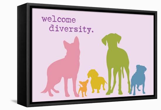 Diversity - Rainbow Version-Dog is Good-Framed Stretched Canvas