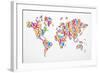 Diverstiy People World Map-cienpies-Framed Art Print