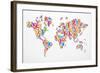 Diverstiy People World Map-cienpies-Framed Art Print