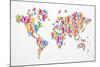 Diverstiy People World Map-cienpies-Mounted Art Print