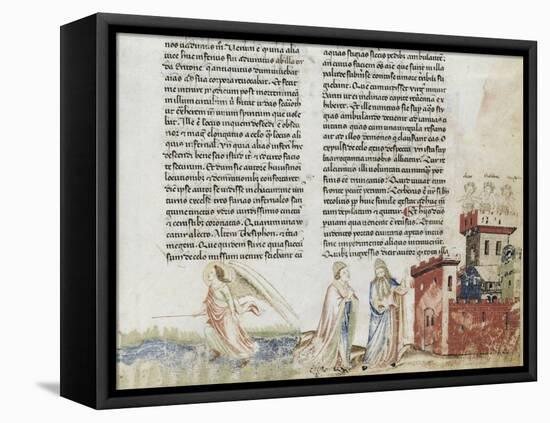 Divine Comédie de Dante. L'Enfer avec un commentaire de Fra Guido de Pise-null-Framed Stretched Canvas